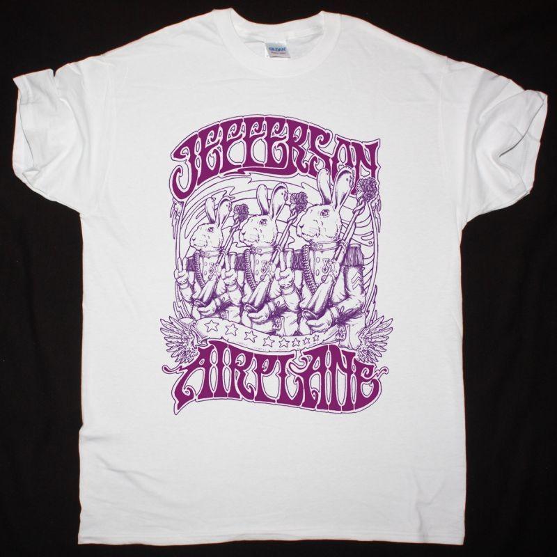Jefferson Airplane Three Rabbits White T-Shirt Rock Tee S разноцветный