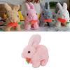 Realistic Bunny Toy Plush Interactive Easter Electronic Hopping Bunny Toy with Sound Wiggle Ears for Birthday Gift Pink