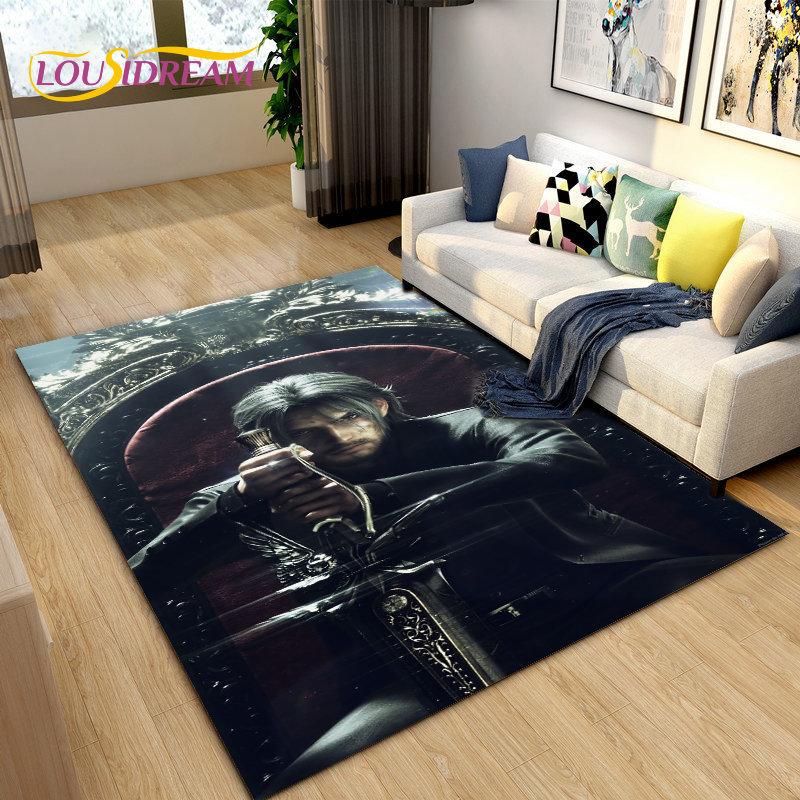 Final Fantasy 3D Printed Game Gamer Area Rug,Carpet Rug for Living Room Bedroom Sofa Doormat Decoration, Kids Non-slip Floor Mat