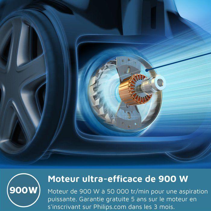 Aspirateur sans sac PHILIPS - FC9331/09 - Série 3000 PowerPro Compact - 900W - 76db - Noir intense