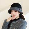 In The Elderly Autumn and Winter Bucket Hat Female British Style Top Hat Warm Woolen Bucket Hat Fashion Basin Hat