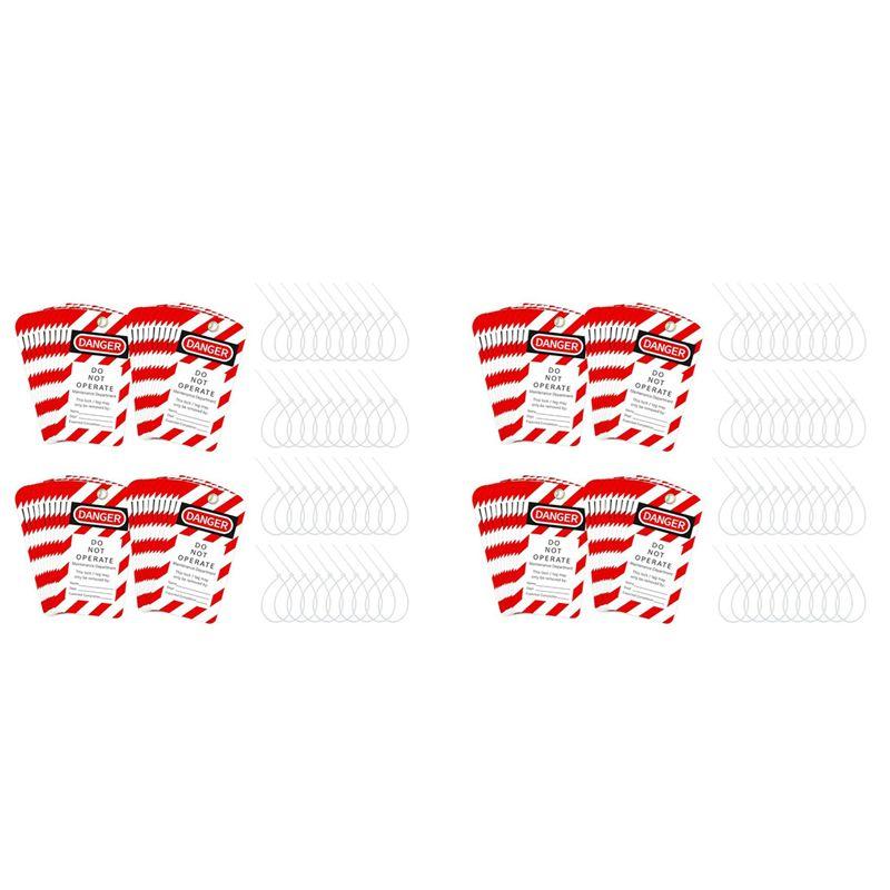 Бирки LOTO ABKS, 7,6 x 14,6 см, 80 бирок «Опасно. Не включать» с 80 стяжками, устойчивые к разрыву и воде бирки LOTO красный