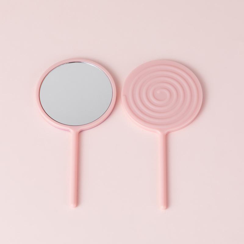 

Зеркало для макияжа ручное для наращивания ресниц в форме леденца с ручкой ручное зеркало высокой четкости аксессуар для красоты розовый
