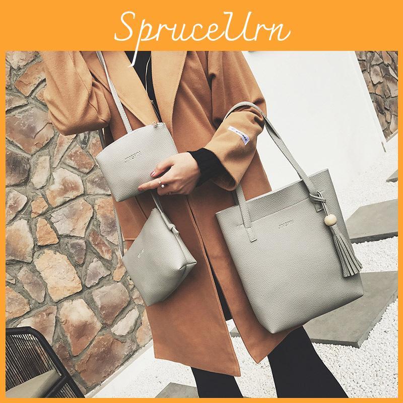 Classic Design 3pcs Women Set Shoulder Bag Fashion Handbag Messenger Satchel Tote Purse Bag