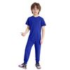 Unisex Kids Adaptive Clothing Jumpsuit Round Neck Short Sleeve Design Back Invisible Zipper Solid Color Full Body Outfit