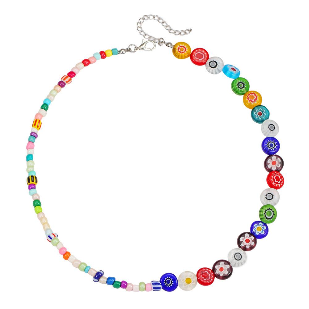 Geometric Beaded Necklace For Women Handmade Multi Layer Unique Design For Travel