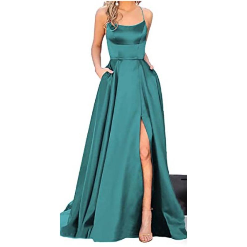 Solid color bridesmaid dress long dress thin off shoulder girlfriend fashion bridesmaid evening dress