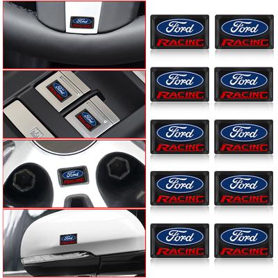 2/5/10Pcs Carbon Fiber Steering Wheel Car Logo Emblem 3D Stickers For Focus Mondeo Kuga Fiesta MK7 Escort Explorer Edge 2 4 MK2 MK4