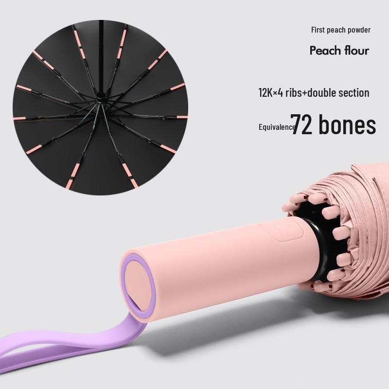 72-Rib Automatic Sunshade Umbrella: Dual-Use, Large Folding Parasol for Women & Men - Rain or Shine Protection.