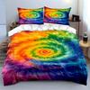 Colorful Swirl Tie-Dye Bedding Set Bedding Set (1 Duvet Cover, 2 Pillowcases, Duvet Not Included)