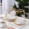 Tea Cup and Saucer Display Rack Mug Hanger Water Drainer Stainless Steel Cup Rack for Countertop Bottle Kitchen Decor