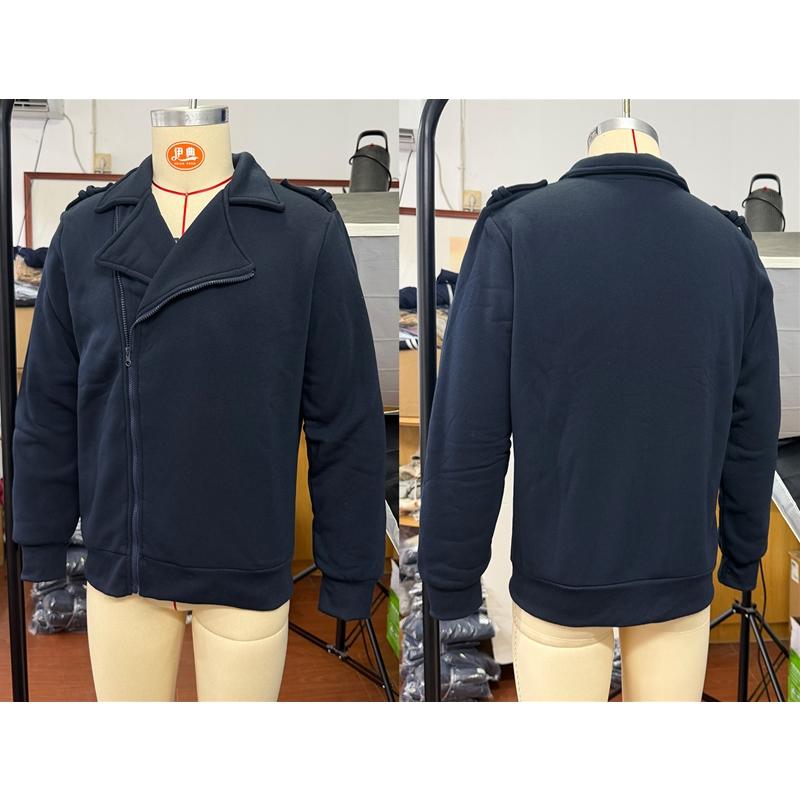 Mens Lapel Collar Motorcycle Jacket, Asymmetric Zipper Long Sleeve Casual Outerwear for Daily Wear