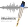 5pcs 6.35mm Single Track Microphone Audio Cable DIY Usage Welding Plug Connectorblue tail