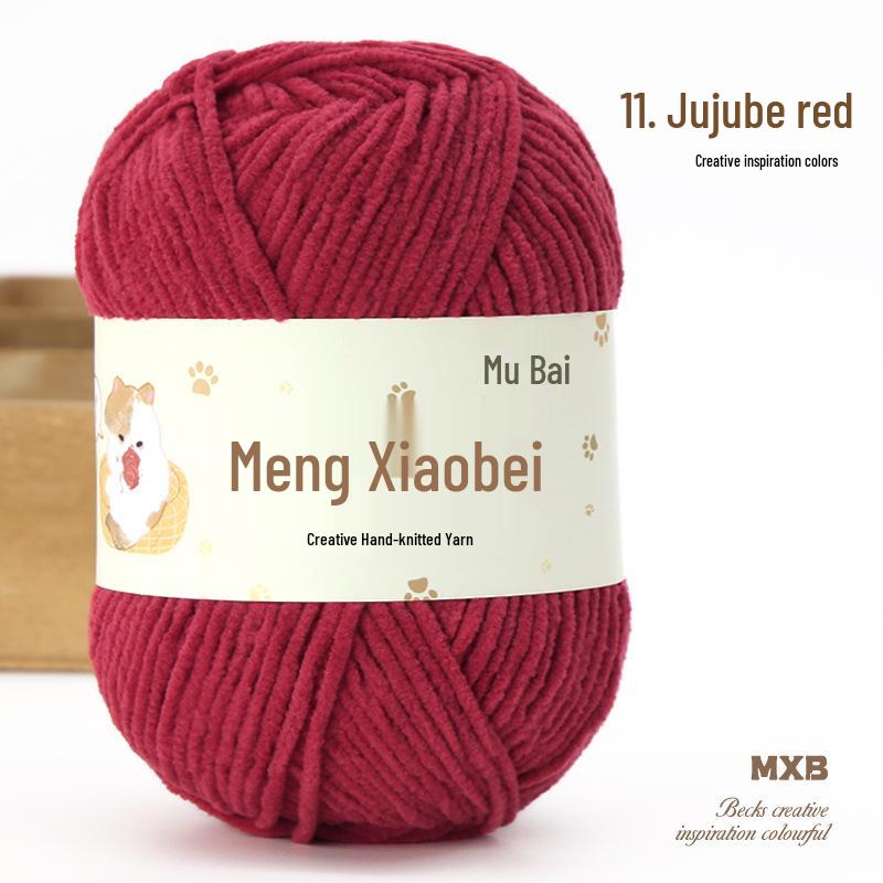 Meng Xiaobei Matte Chenille Yarn for Knitting: Handmade Doll Pendant, Scarf, Hat.