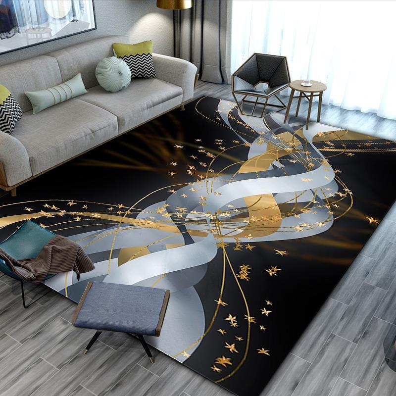 Europe Style Light Luxury Plume Carpet Living Room Sofa Bedroom Bedside Study Entrance Door Rug Non-slip Retro Home Decor Mat