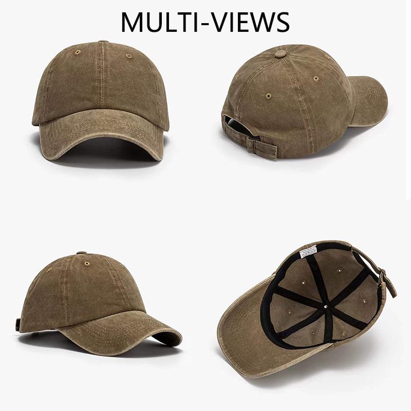 Sporty Common Unstructured Soft Custom Logo Unisex Vintage Distressed Cotton 6-Panel Baseball Cap Dad Hats Metal Four