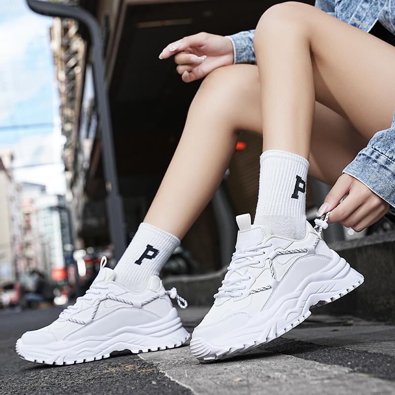 Fashion Men's Vulcanized Shoes Trendy Personalized Teenagers Casual Shoes Round Toe Lace-Up Plus Size Platform Shoes Men Shose For Sale