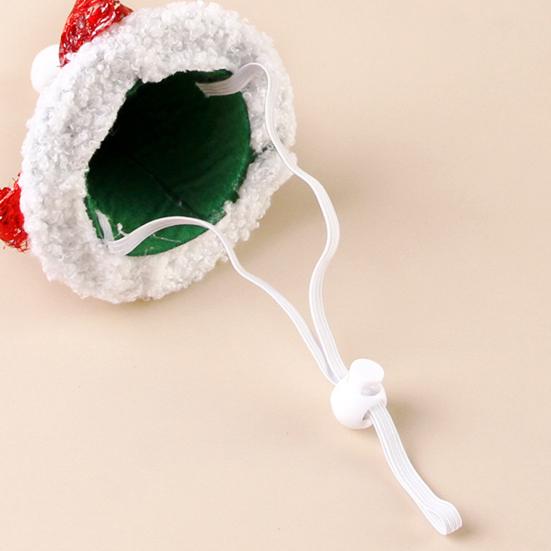 Pet Christmas Hat Xmas Tree Hat with Pompom And Bells Cats Glitter Santa Claus Hat with Adjustable Strap for Cats Dogs Holiday Parties Dress-up