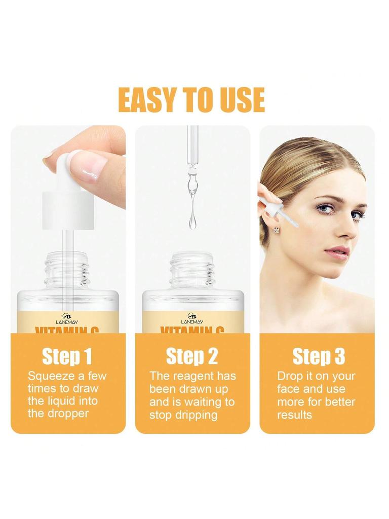 1Pc 100ML VITAMIN C FACE SERUM Deep Moisturizing Hydrate The Face Penetrates Deep Into Pores,Hydrate
