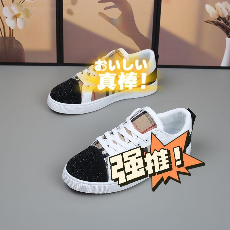 

New classic plaid red sole versatile leather surface men s shoes fashion lace-up trend low-top board shoes 36