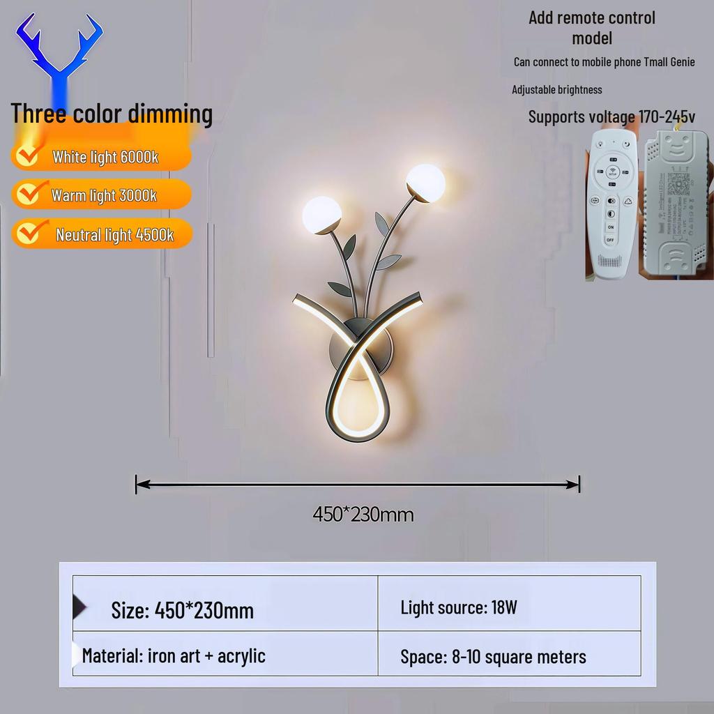 Kreative LED-Wandleuchte für den Innenbereich mit Fernbedienung - Stufenloses Dimmen für Schlafzimmer, Wohnzimmer, Flur, Balkon oder Treppenhaus