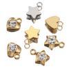 20pcs Stainless Steel Zircon Rhinestone Star Love Heart Charms Pendants for Earrings Necklace Bracelet DIY Jewelry Making