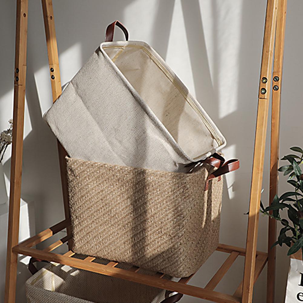 Foldable Storage Basket Decorative Dense Stitches Fabric Dirty Clothes Basket for Laundry Simple Wardrobe Storage Basket