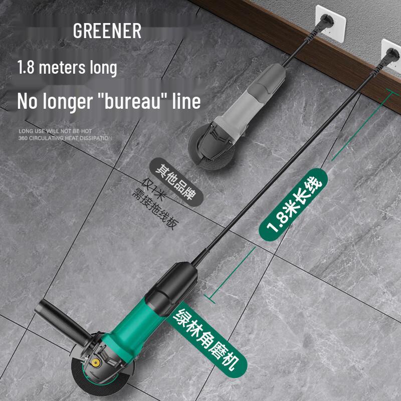 860W Rear Switch Angle Grinder CN Plug (adapter Included)