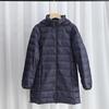 Women's Mid-Length Slim Fit Hooded Down Jacket, Flattering Plus Size, Lightweight with Detachable Hood