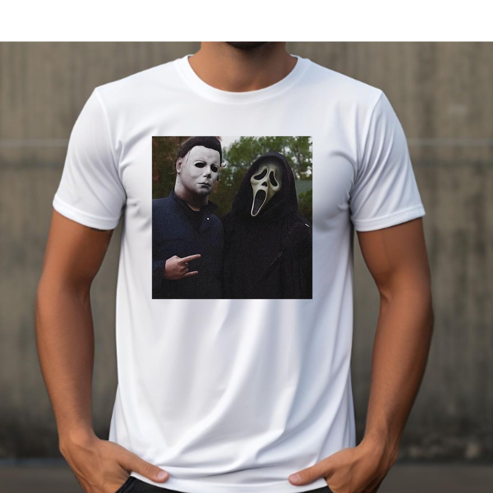 Michael Myers and Ghostface Horror Halloween Adult Humor Funny T-Shirt 1 L