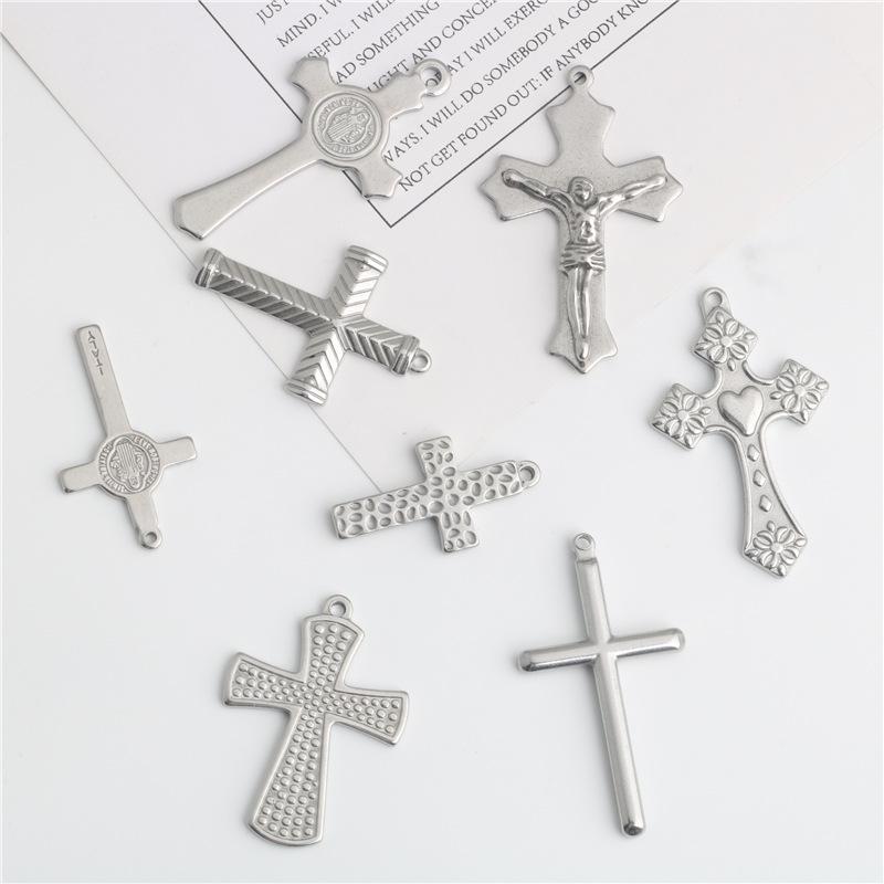 Stainless Steel Cross Necklace Bracelet Charm
