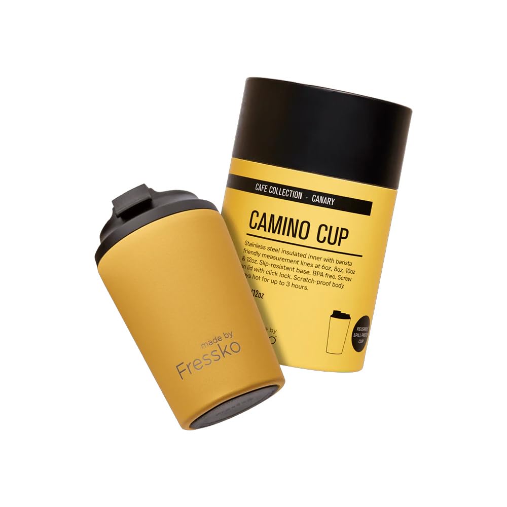 

Сделано Fressko Camino Герметичный тамблер 340 мл 12 унций, Специально для кофе, Долговечный, Высококачественный дизайн, / (Канарейка)