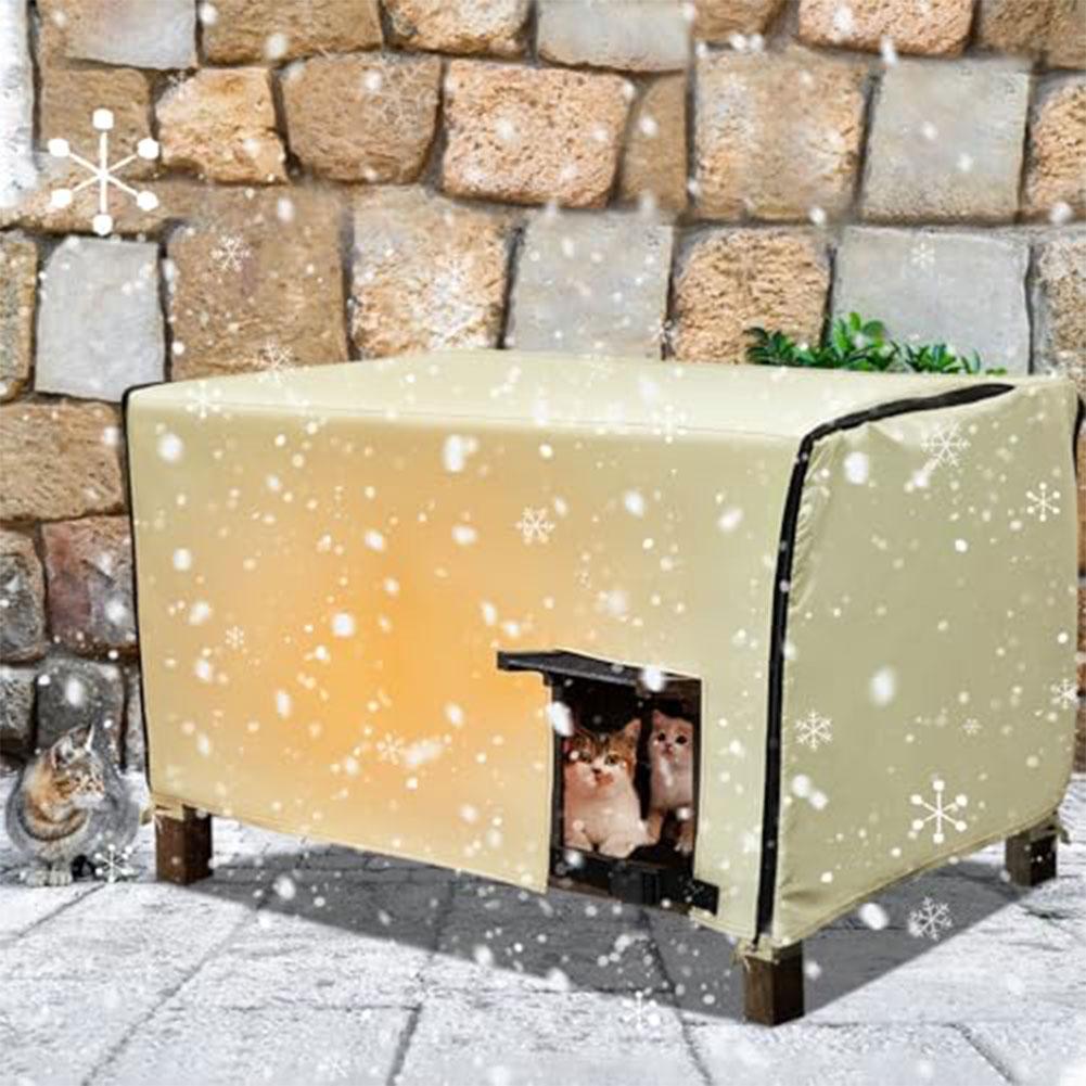 

For Small Pets Outdoor Cat House Cover with Zippered Top and Side Openings for Weather Resistant Insulated Shelter China Mainland