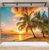 Tropischer Strand Hintergrund für Fotografie Sommer Hawaii Blaues Ozeanwasser Meeresufer Palme Kinder Feiertagsparty Foto Hintergrund Dekoration