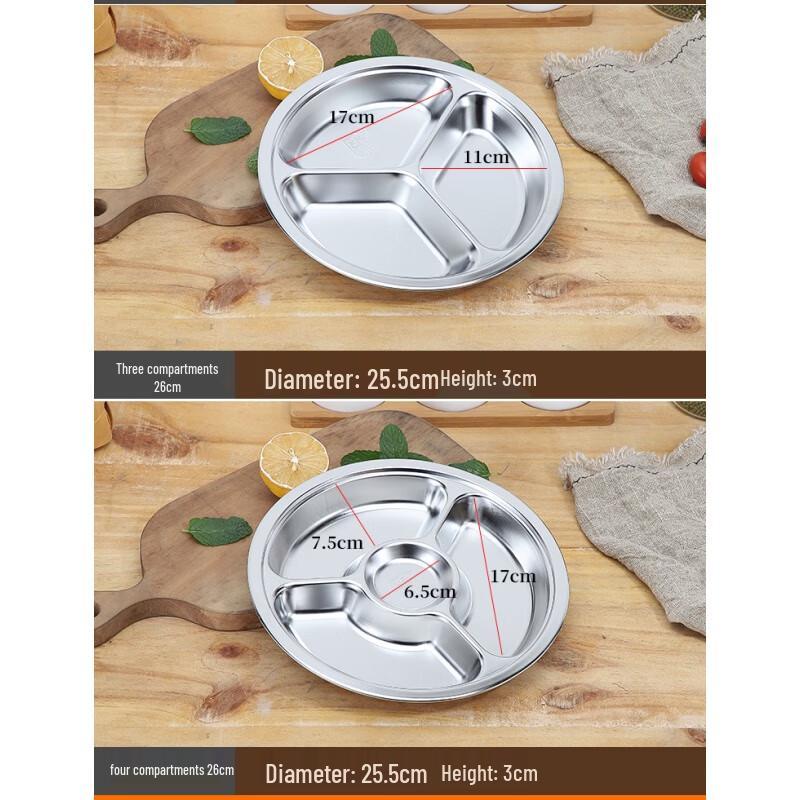 ZISIZ 304 Stainless Steel Children s Divided Plate Set