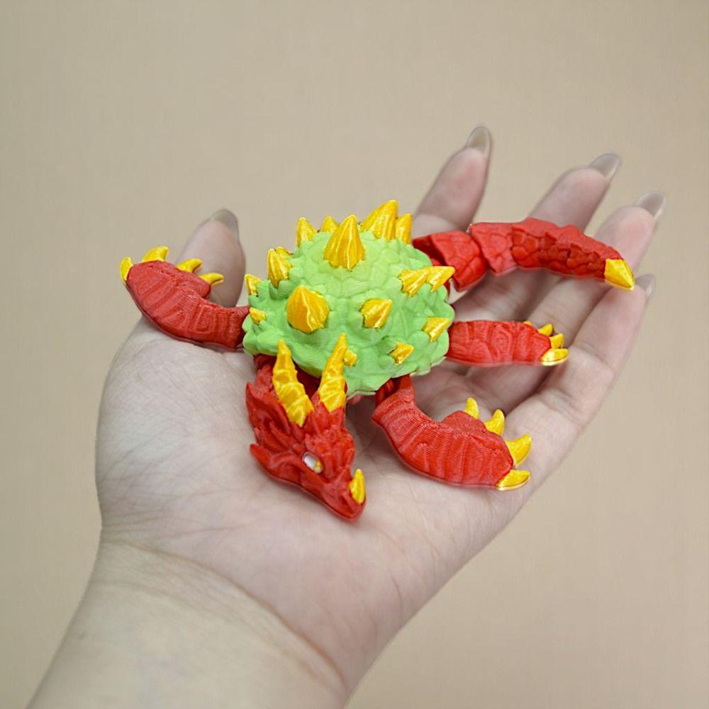 Big Eyes 3D Printed Dragon Turtle Model Realistic Design Plastic Material Articulated Dragon Turtle Doll Creative Sculpture