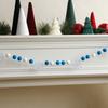 Christmas Snowflake Pom Pom Garland, Blue & White Felt Ball String, Festive Hanging Decor for Xmas Tree, Wall, Fireplace & Party
