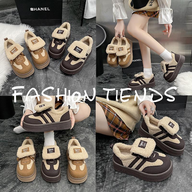 Popular thick-soled snow boots women's 2025 new autumn and winter velvet warm cotton shoes casual versatile niche version women's shoes