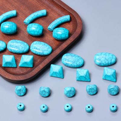 10/20/50Pcs 8.5-27mm Barrel Polyhedron Imitation Turquoise Loose Spacer Beads For DIY Pendants Earrings Beading Material High Quantity Accessories