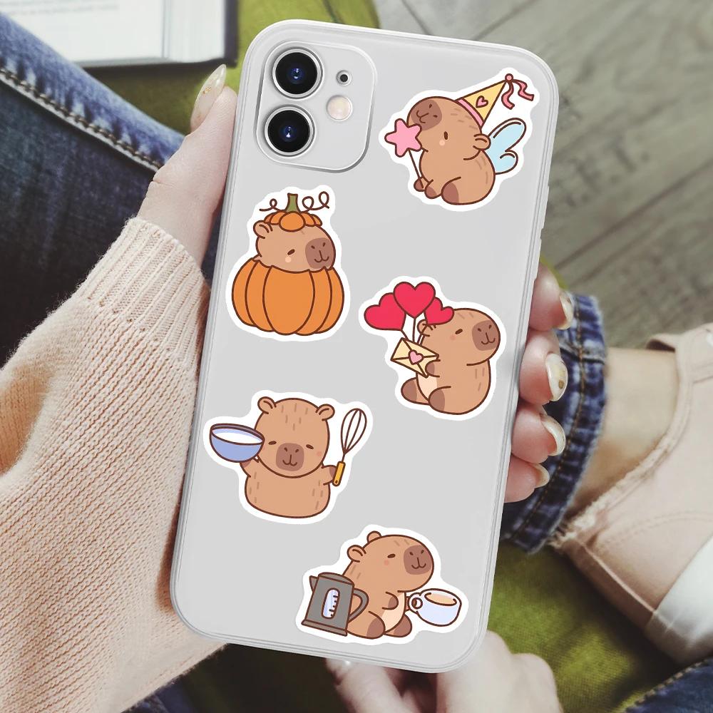 Funny Cute Cartoon Capybara Stickers Kids Diy Toys Gift Decorative Decal For Scrapbook Junk Journals Laptop Luggage Waterproof