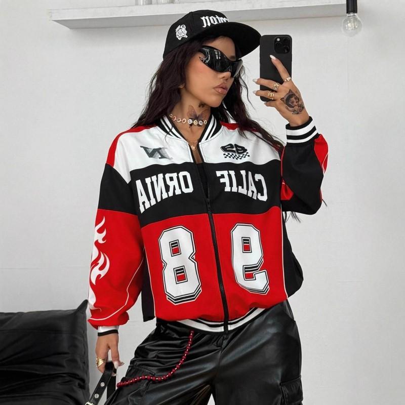 Womens Casual Long Sleeve Baseball Jacket Hoodie Streetwear Oversized Top 2026