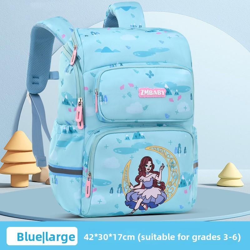 Kids School Backpack Cartoon Dinosaur Oxford Fabric Lightweight Dual Shoulder For Elementary Students