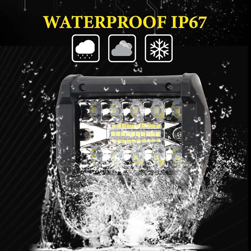 Car 60W LED Work Light 12V Spot Flood Combo Pods For SUV ATV Offroad Vehicles Trucks Boats Universal Fog Lamp