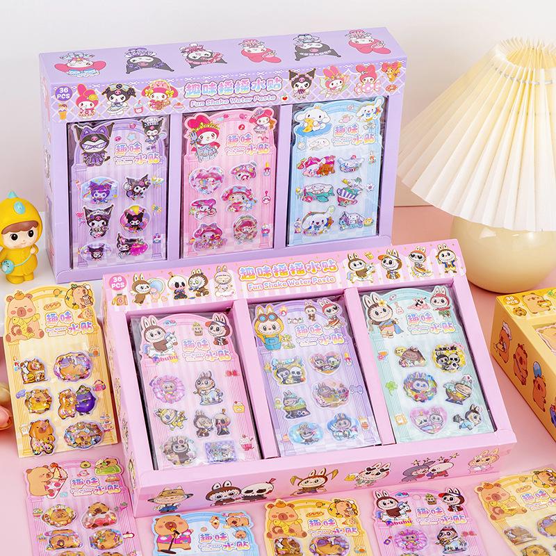 

Капибара 3D Наклейка с водяной инъекцией и тряской для детского DIY мультяшного украшения XQ-901