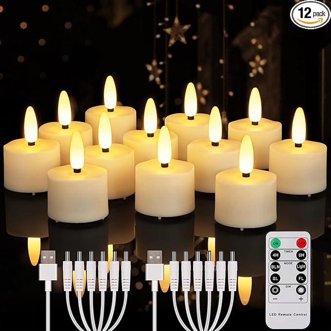 Rechargeable LED Candle Lamp with Remote Control Timer for Halloween Decoration