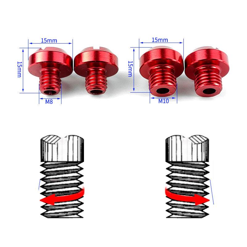 2pcs M8 / M10 Motorcycle Rear View Mirror Hole Plugs Screws Aluminum Alloy Parts Modification Accessories