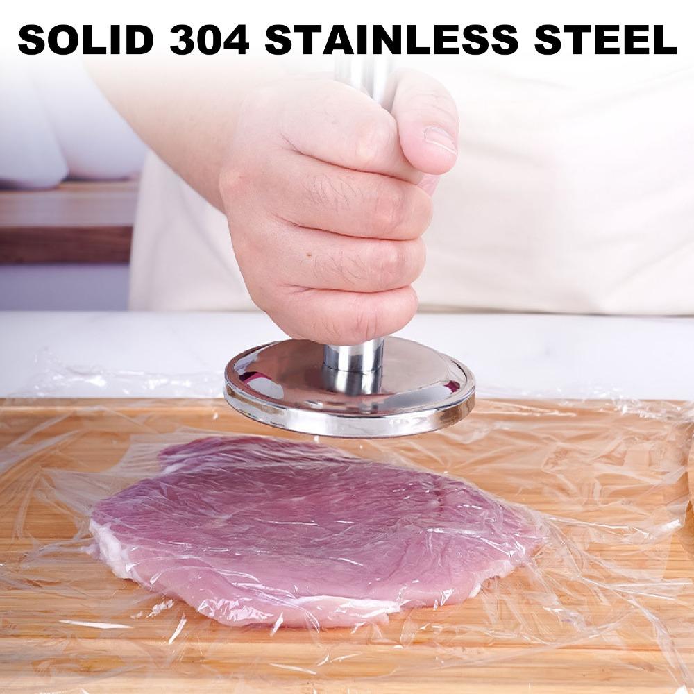 304 Stainless Steel Meat Pounder Thickened Burger Press Meat Tenderizer  Grill Cooking