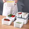 Multipurpose Refrigerator Storage Container with Drain Basket Crisper and Storage Box for Fruits Vegetables