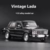1:32 LADA 2106 Alloy Diecast Model Retro Russian Lada  Vehicle Toy Sound & Light Children's Toy Kids Gift Birthday Present Boys