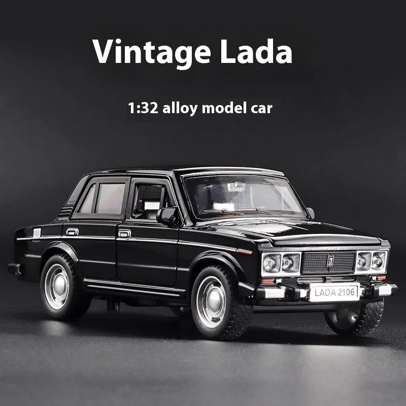 1:32 LADA 2106 Alloy Diecast Model Retro Russian Lada Vehicle Toy Sound & Light Children's Toy Kids Gift Birthday Present Boys